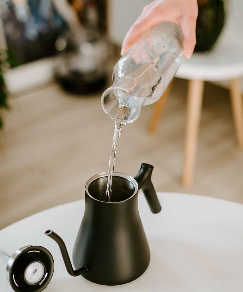 pouring water for french press